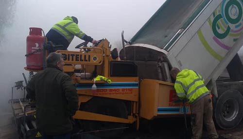 Paver Machine Loading