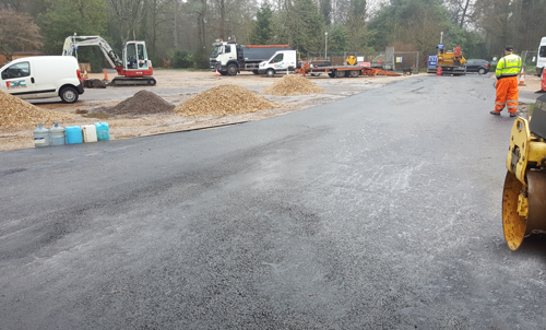 School play area under construction in Hampshire